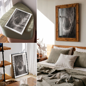 Plakat premium Koń i śnieg