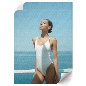 Dekoracyjny plakat ścienny Kobieta na jachcie