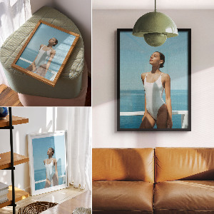 Dekoracyjny plakat ścienny Kobieta na jachcie