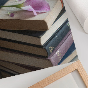 Plakat premium Kwiat i książki