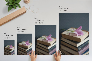 Plakat premium Kwiat i książki