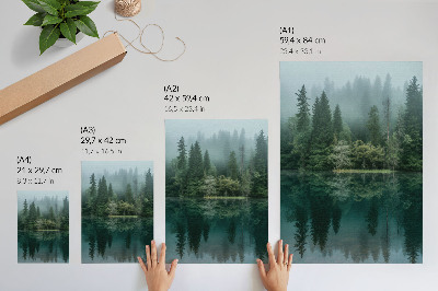 Plakat premium Mgliste jezioro