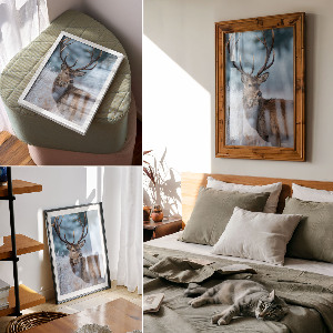 Dekoracyjny plakat ścienny Jeleń zimą