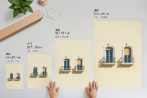 Plakat premium Okna fasady