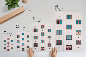 Dekoracyjny plakat ścienny Siatka okien