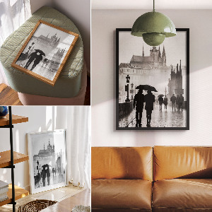 Wydruk na płótnie Deszczowy spacer