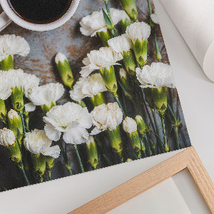 Wydruk na płótnie Kawa z kwiatami