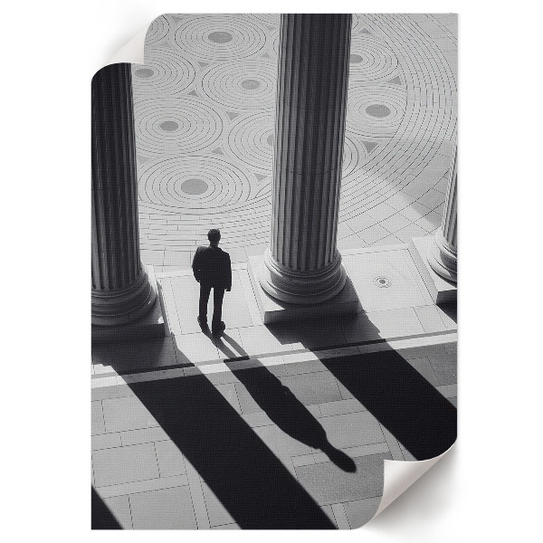 Dekoracyjny plakat ścienny Kolumny i mężczyzna