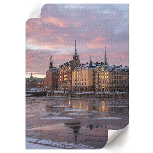 Wydruk na płótnie Miasto wieczorem