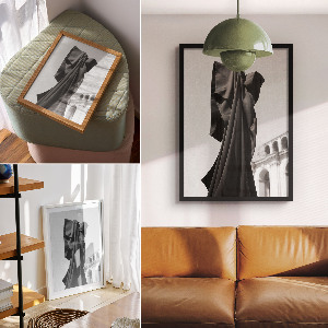 Plakat premium Czarna tkanina