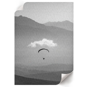 Dekoracyjny plakat ścienny Paralotnia w górach