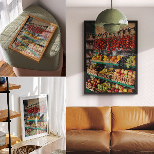 Dekoracyjny plakat ścienny Targ owocowy