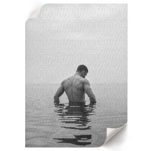 Plakat dekoracyjny Mężczyzna w jeziorze