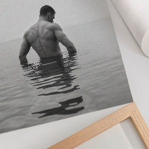 Plakat dekoracyjny Mężczyzna w jeziorze
