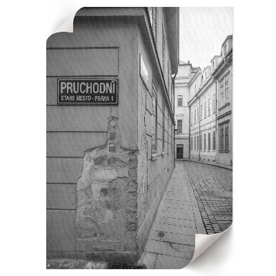 Plakat premium Uliczka czarno-biała