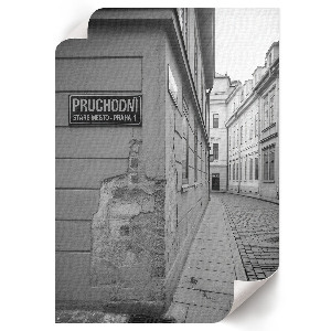 Plakat premium Uliczka czarno-biała