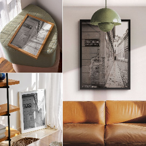 Plakat premium Uliczka czarno-biała