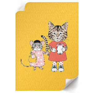 Dekoracyjny plakat ścienny Rysunek zwierząt