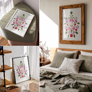 Dekoracyjny plakat ścienny Kwiatowa symetria