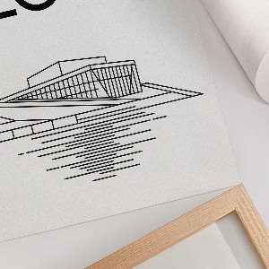 Grafika na ścianę Oslo ilustracja