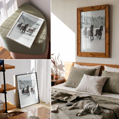 Plakat premium Konie zimowe