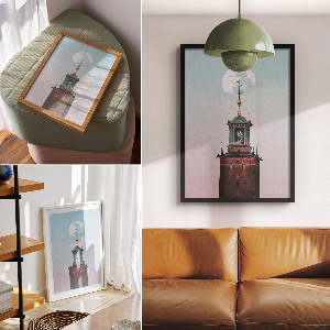 Grafika na ścianę Księżycowa wieża