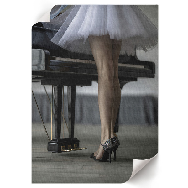 Dekoracyjny plakat ścienny Pianino i kobieta