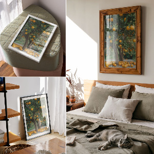 Dekoracyjny plakat ścienny Pomarańczowy sad