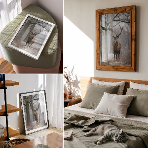 Wydruk na płótnie Zimowy jeleń