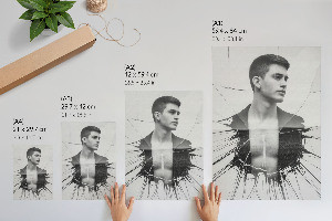 Dekoracyjny plakat ścienny Monochromatyczny portret