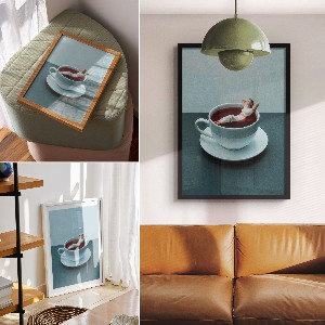 Plakat premium Kąpiel w kawie