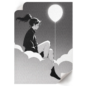 Grafika na ścianę Dziewczyna i balon