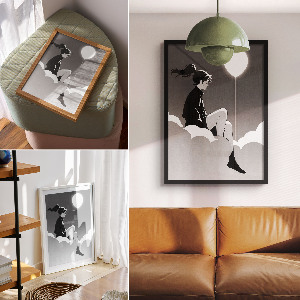 Grafika na ścianę Dziewczyna i balon