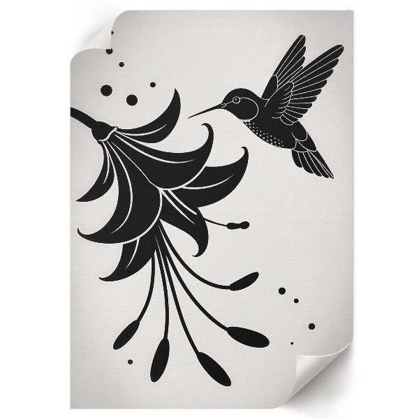 Wydruk na płótnie Koliber i kwiat