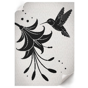 Wydruk na płótnie Koliber i kwiat