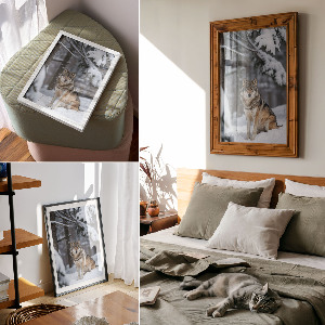 Dekoracyjny plakat ścienny Wilk w śniegu