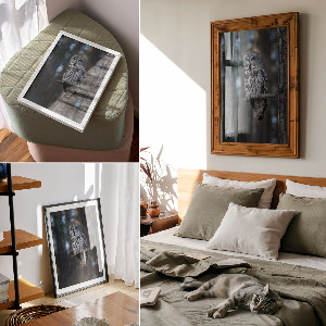 Grafika na ścianę Sowa nocą