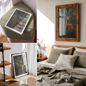 Dekoracyjny plakat ścienny Jeleń w lesie