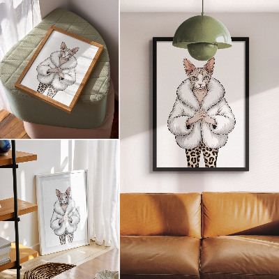 Grafika na ścianę Stylowy kot