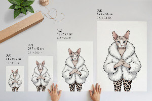 Grafika na ścianę Stylowy kot