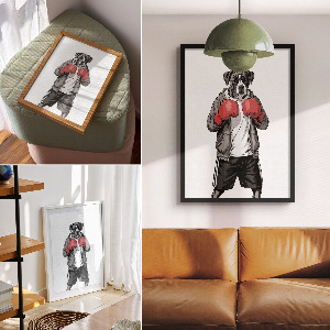 Plakat premium Bokser pies