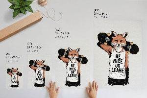 Wydruk na płótnie Lis z deskorolką