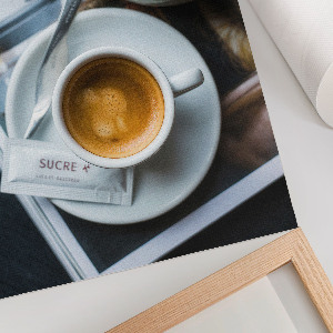 Dekoracyjny plakat ścienny Kawa i rogalik