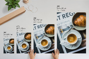 Dekoracyjny plakat ścienny Kawa i rogalik