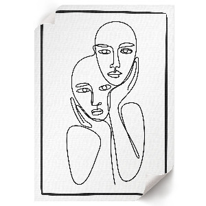 Dekoracyjny plakat ścienny Twarze liniowe