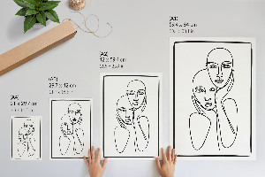 Dekoracyjny plakat ścienny Twarze liniowe