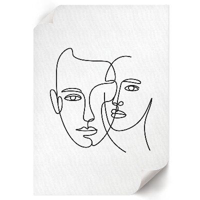 Grafika na ścianę Line art twarzy
