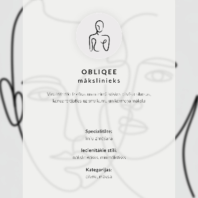 Grafika na ścianę Line art twarzy