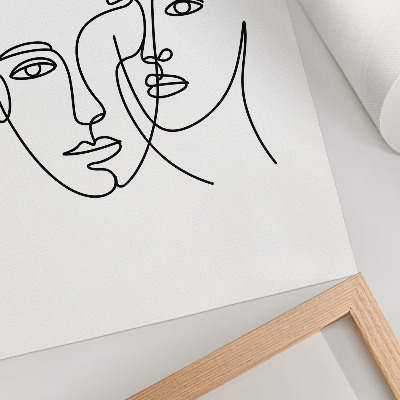 Grafika na ścianę Line art twarzy