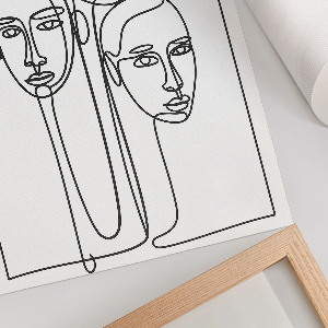 Wydruk na płótnie Line art postaci